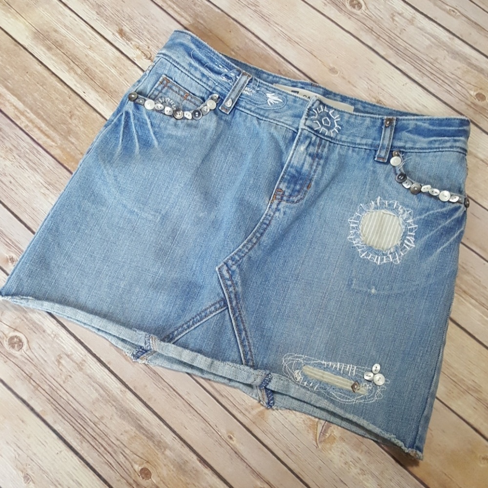 Beaded Denim Mini